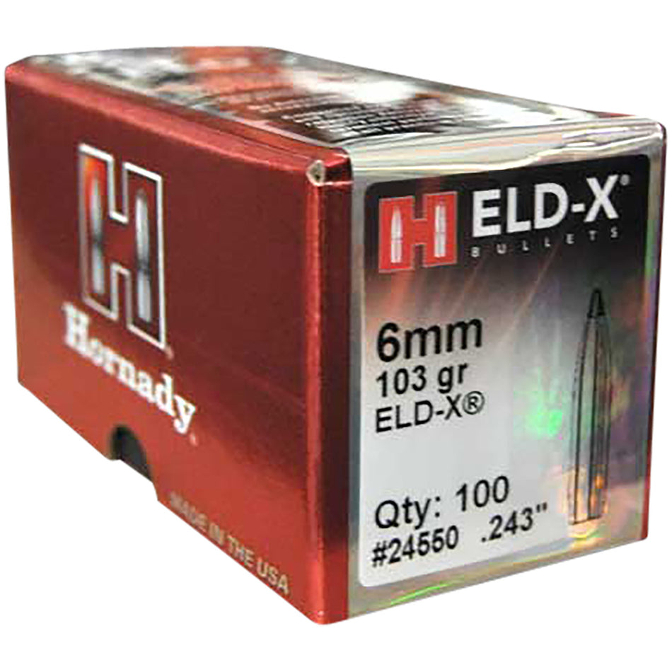 Hornady ELD-X Bullets 6mm .243 Diameter 103gr Heat Shield Tip 100-Count
