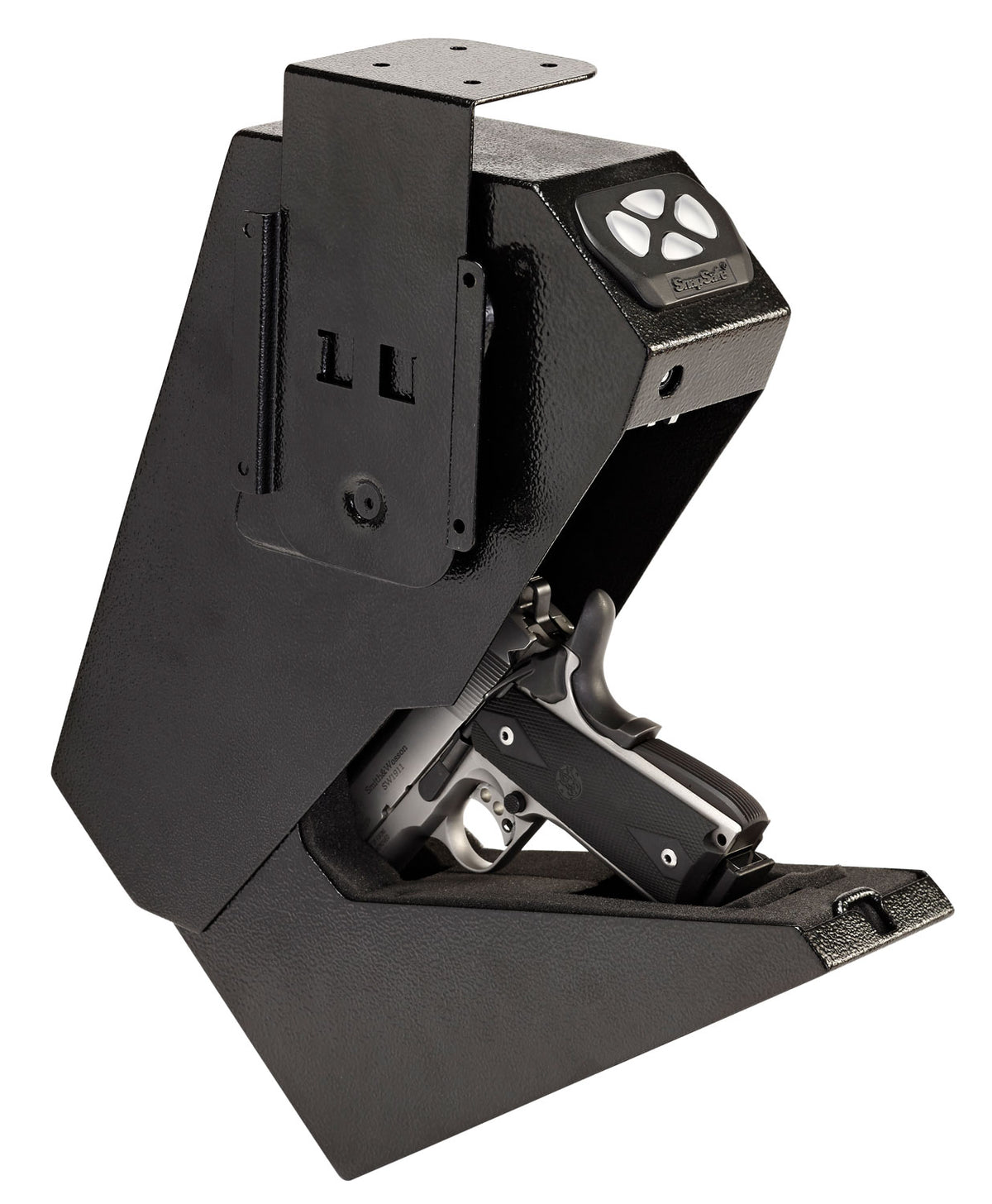 SnapSafe 75431 Drop Box Keypad Vault, Keypad/Key Entry, Black Steel, Holds 1 Handgun, 13.5x7.5x3.6"