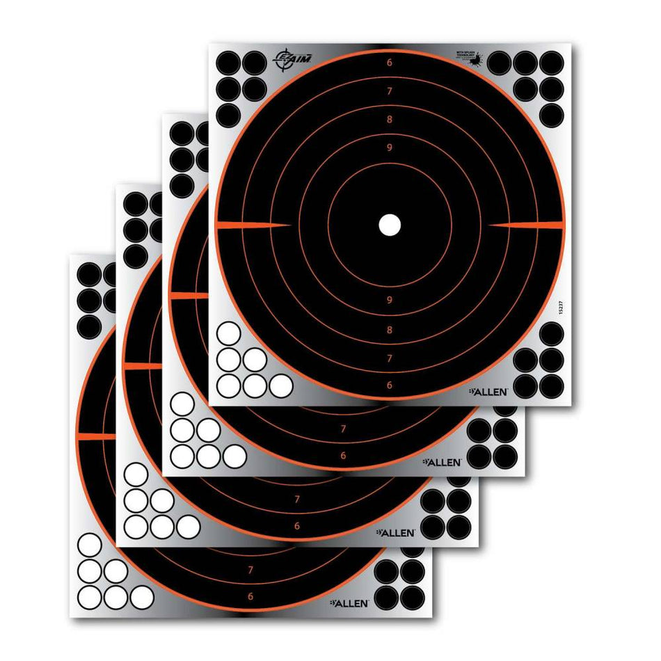 Allen EZ Aim 12x12 Bullseye Shooting Targets - 4 Pack