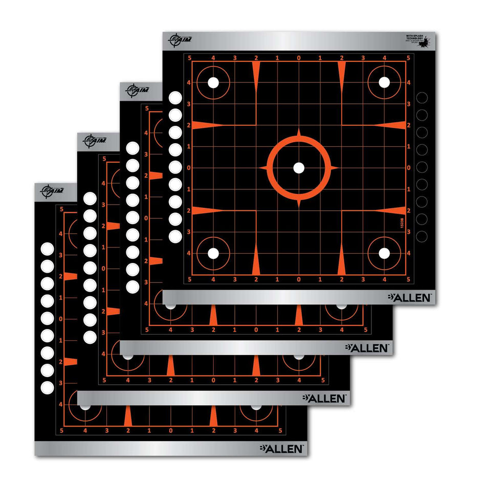 Allen EZ Aim 12x12 Sight-In Grid Shooting Targets - 4 Pack