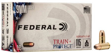 Federal TP9VHP1 Train & Protect Versatile Hollow Point  115 Grain 9mm Luger/Parabellum