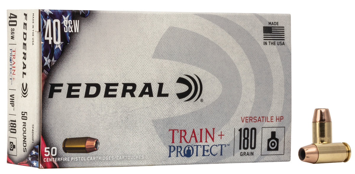 Federal TP40VHP1 Train & Protect Versatile Hollow Point  180 Grain .40 S&W