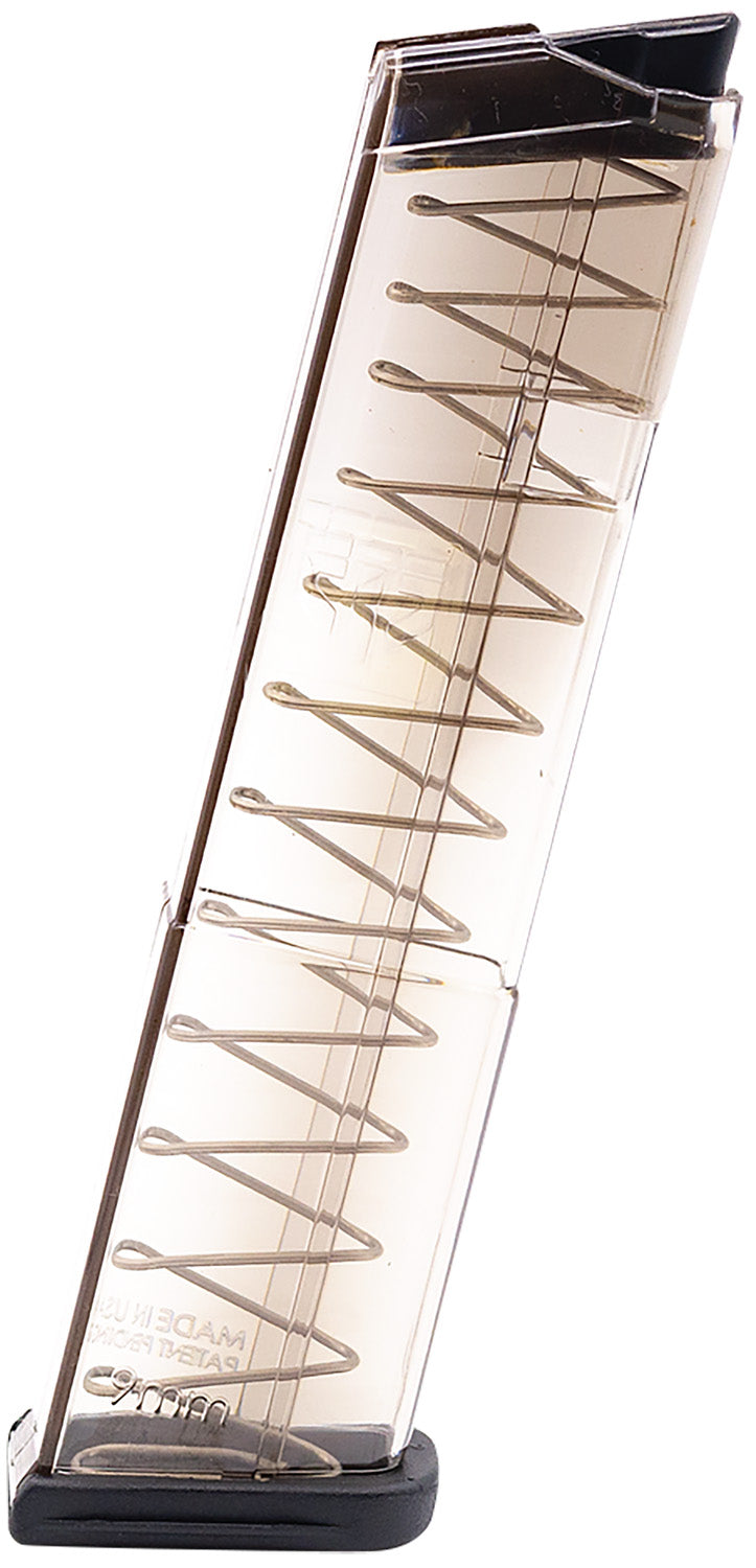 ETS Group GLK4312 12rd 9mm Luger Extended Pistol Magazine for Glock 43 Clear Polymer