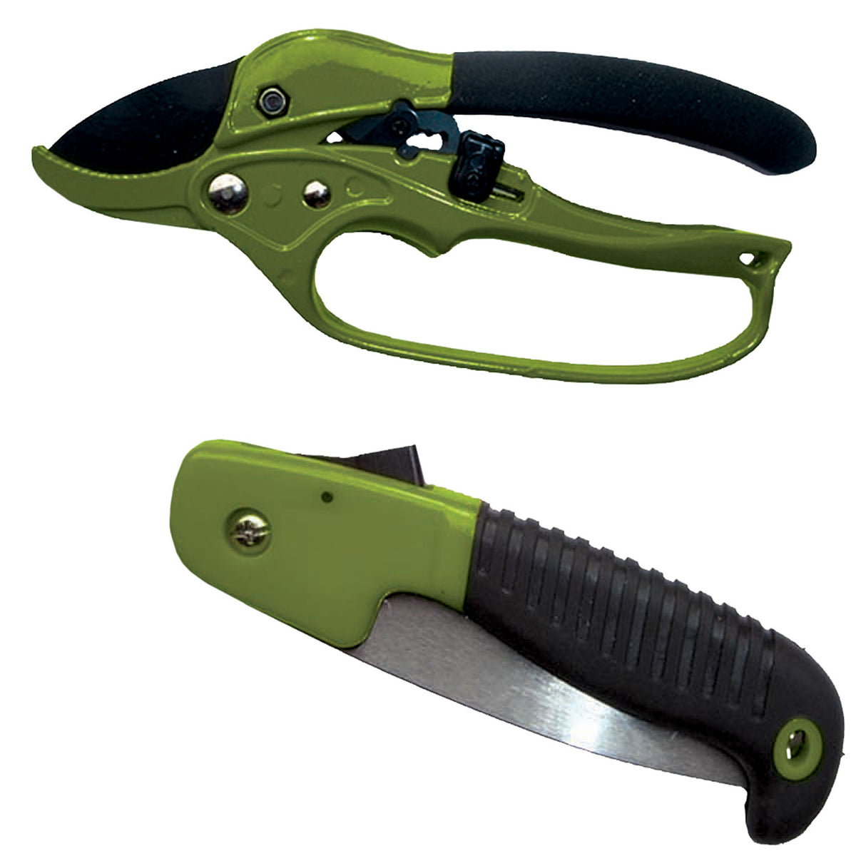 HME HCP2 Hunter's Combo Pack 7" Folding Saw and Heavy-Duty Bypass Shears Black Polymer