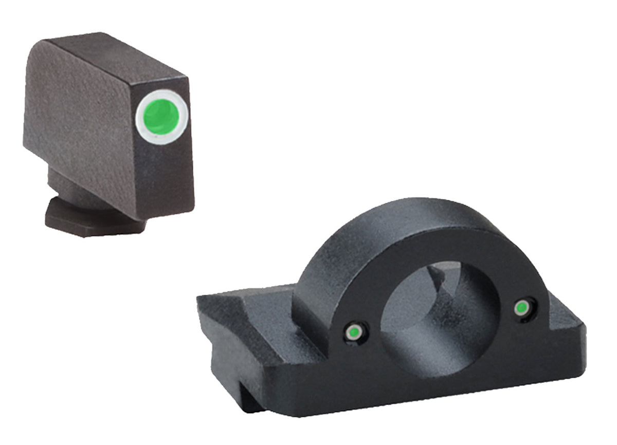 AmeriGlo GL126 Ghost Ring Sight Set for Glock - Green Tritium White Outline Front & Green Rear