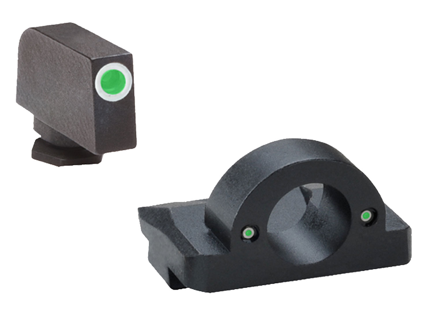 AmeriGlo GL126 Ghost Ring Sight Set for Glock - Green Tritium White Outline Front & Green Rear