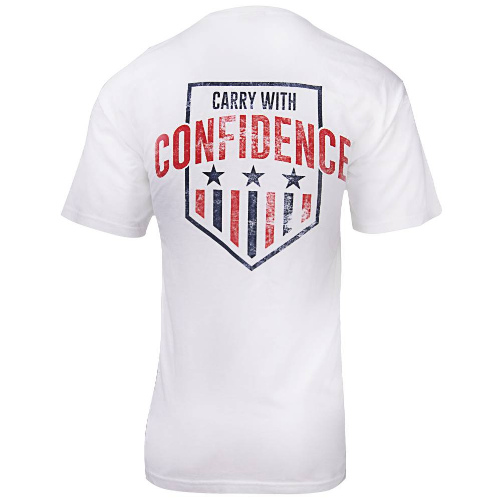 Glock Carry With Confidence T-Shirt Red White and Blue 2X Large