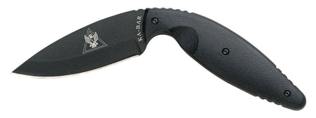 Ka-Bar 1482 TDI Law Enforcement Large 3.69" Fixed Drop Point Plain AUS-8A SS Blade, Black Zytel Handle with Sheath