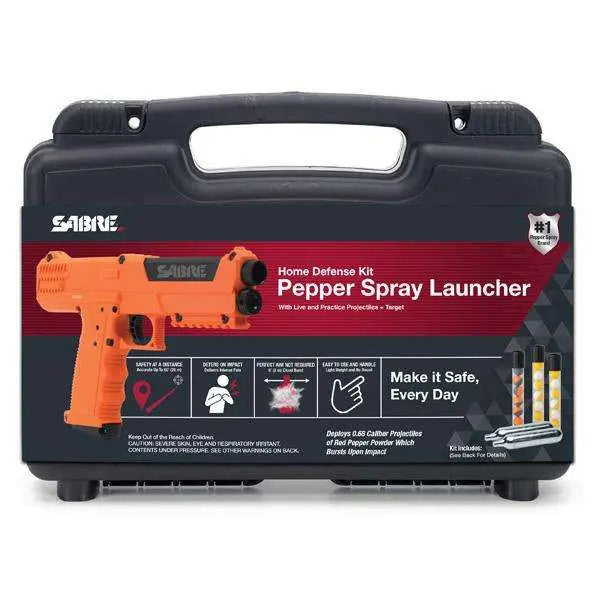 SABRE 68 Cal Orange Pistol Kit 7rd Mag 7 Red Pepper 14 Inert 2 CO2 Hard Case