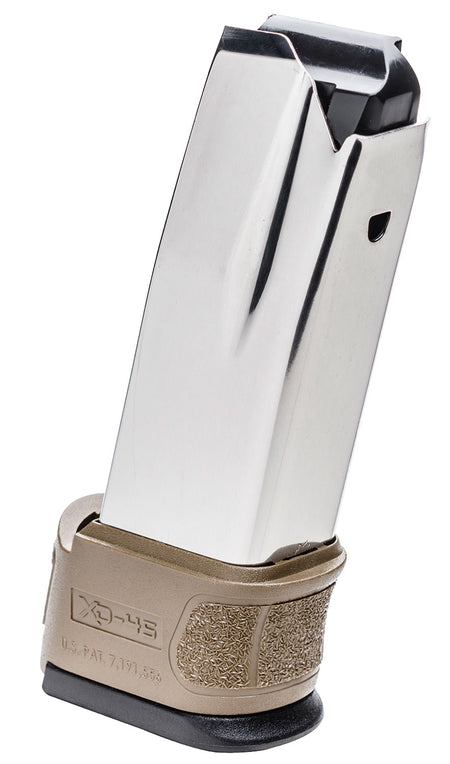 Springfield Armory XDG4551FDE XD Mod2 10-Round 45 ACP SS/FDE Stainless Steel Magazine