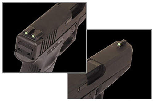TruGlo TG231K Tritium Night Sights Green Tritium Front Green Tritium Rear Sight Set Black