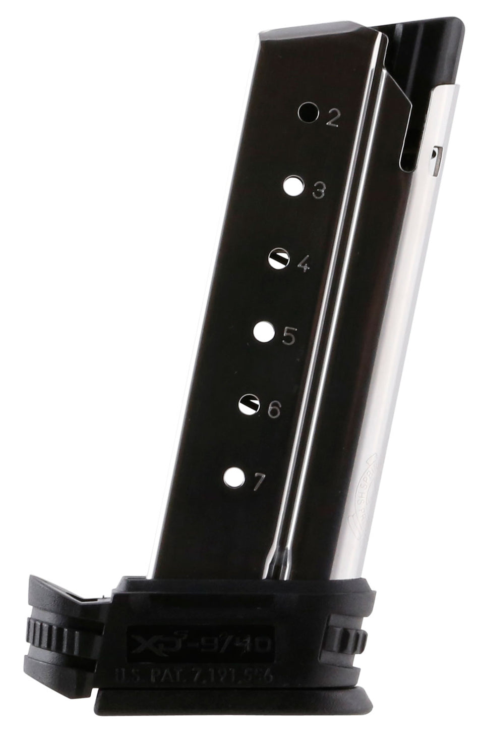 Springfield Armory XDS4007 XD-S 7rd 40 S&W SS/Black Stainless Steel Magazine with Sleeve