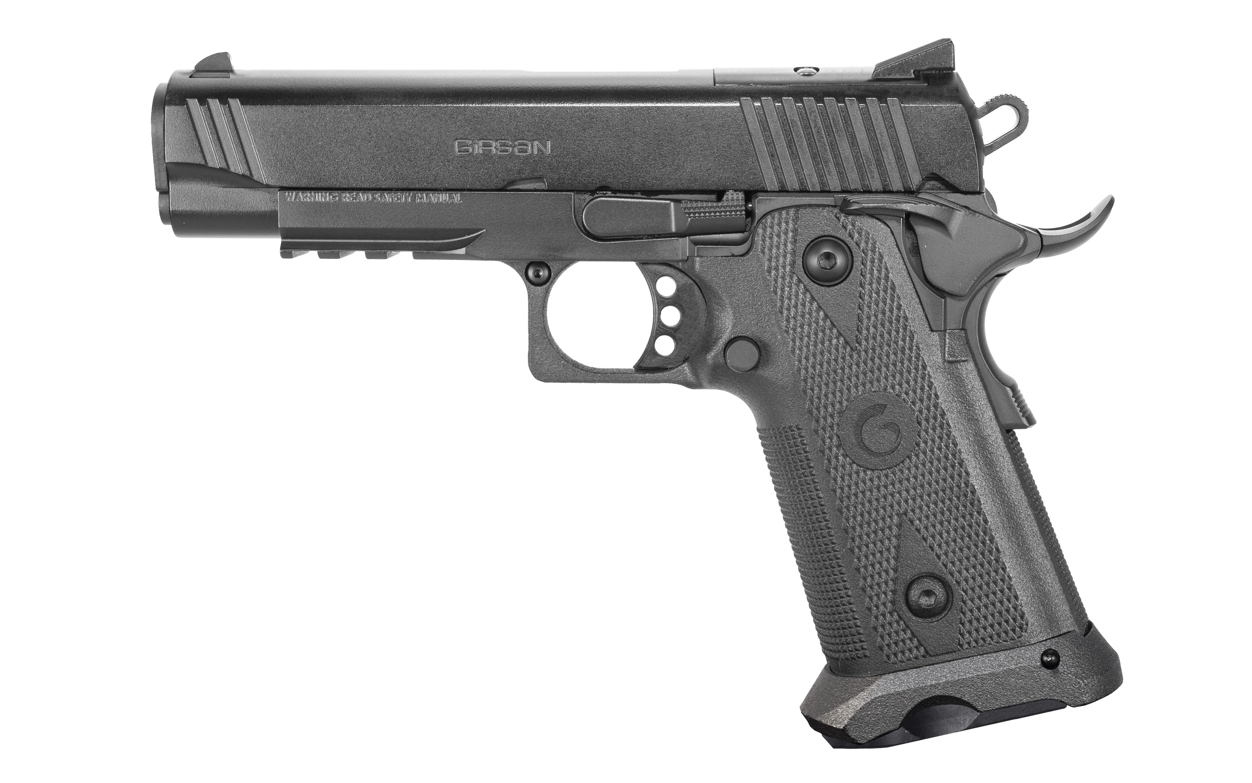 Girsan 395050 Witness2311 45 ACP 11+1 4.25" Black Steel Barrel, Black Serrated Steel Slide, Black Polymer Frame w/Beavertail & Picatinny Rail, Black Checkered Polymer Grip, Ambidextrous