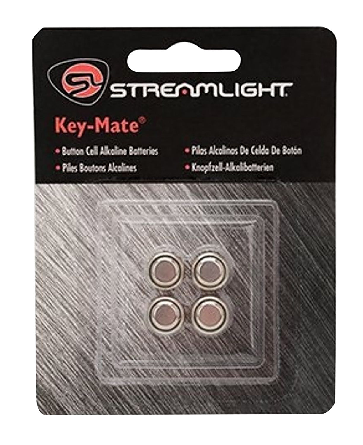 Streamlight 72030 Key-Mate LR44 Alkaline Button Cell Batteries 1.5V 150mAh for Keychain Lights, 4-Pack