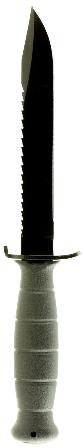 Glock KB17281 Field Knife 7" Fixed Clip Point Plain/Saw Black High Carbon Steel Blade, Black Trimond Polymer Handle
