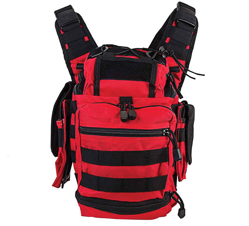 Vism First Responder Utility Bag Red Black Multi-Compartment