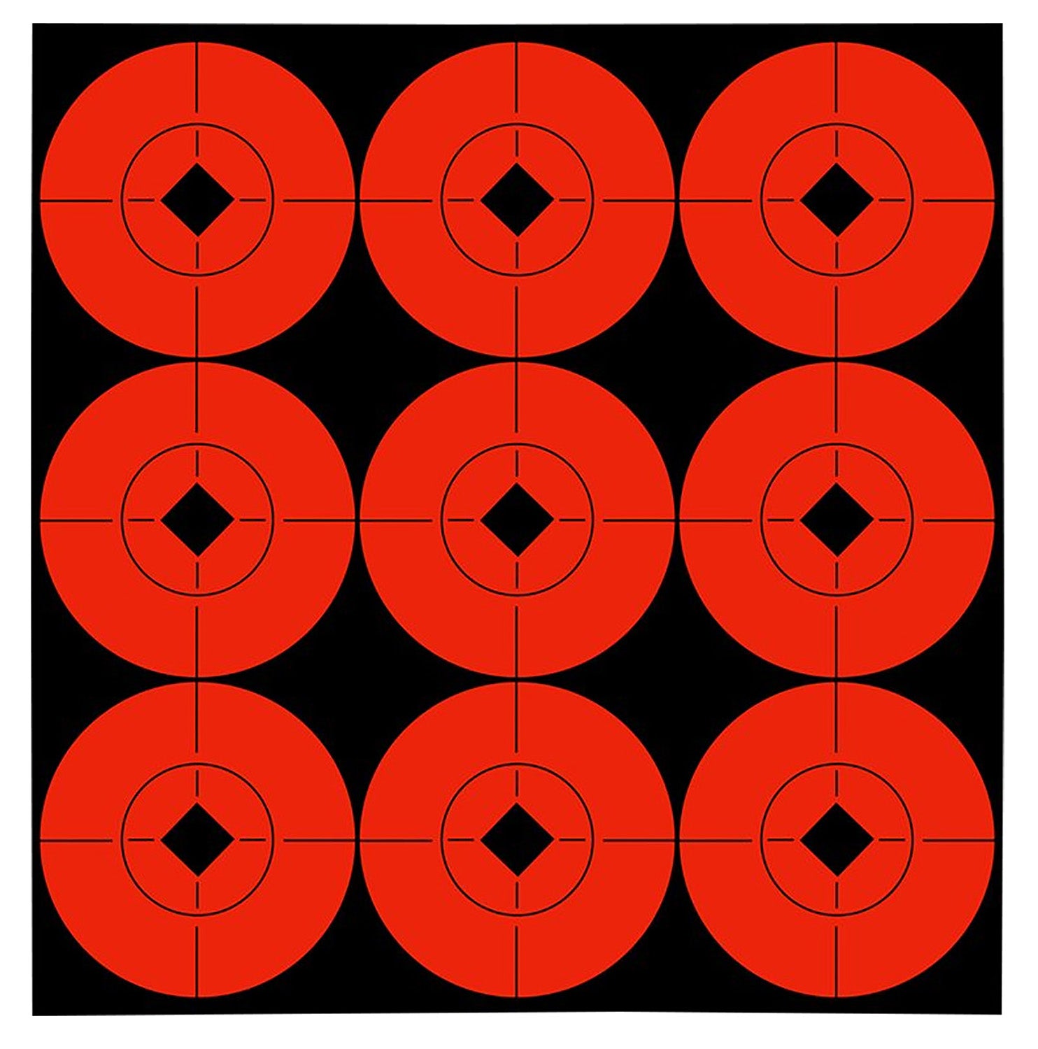 Birchwood Casey 33902 Target Spots Self-Adhesive Paper Target Black/Orange 2" Bullseye 90 Pack