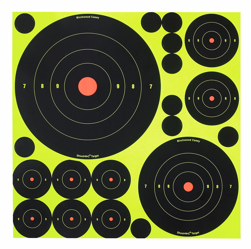 Birchwood Casey Shoot-N-C Reactive Target Variety Pack Self-Adhesive Black/Yellow 50 Pack