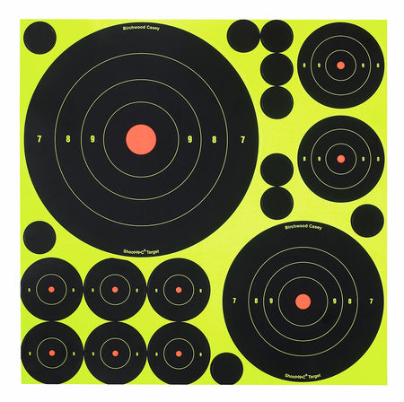 Birchwood Casey Shoot-N-C Reactive Target Variety Pack Self-Adhesive Black/Yellow 50 Pack