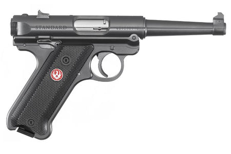 Ruger 40104 Mark IV 22 LR 10+1 4.75" Satin Stainless Tapered Barrel, Blued Steel Slide & Aluminum Frame, Checkered Synthetic Grip