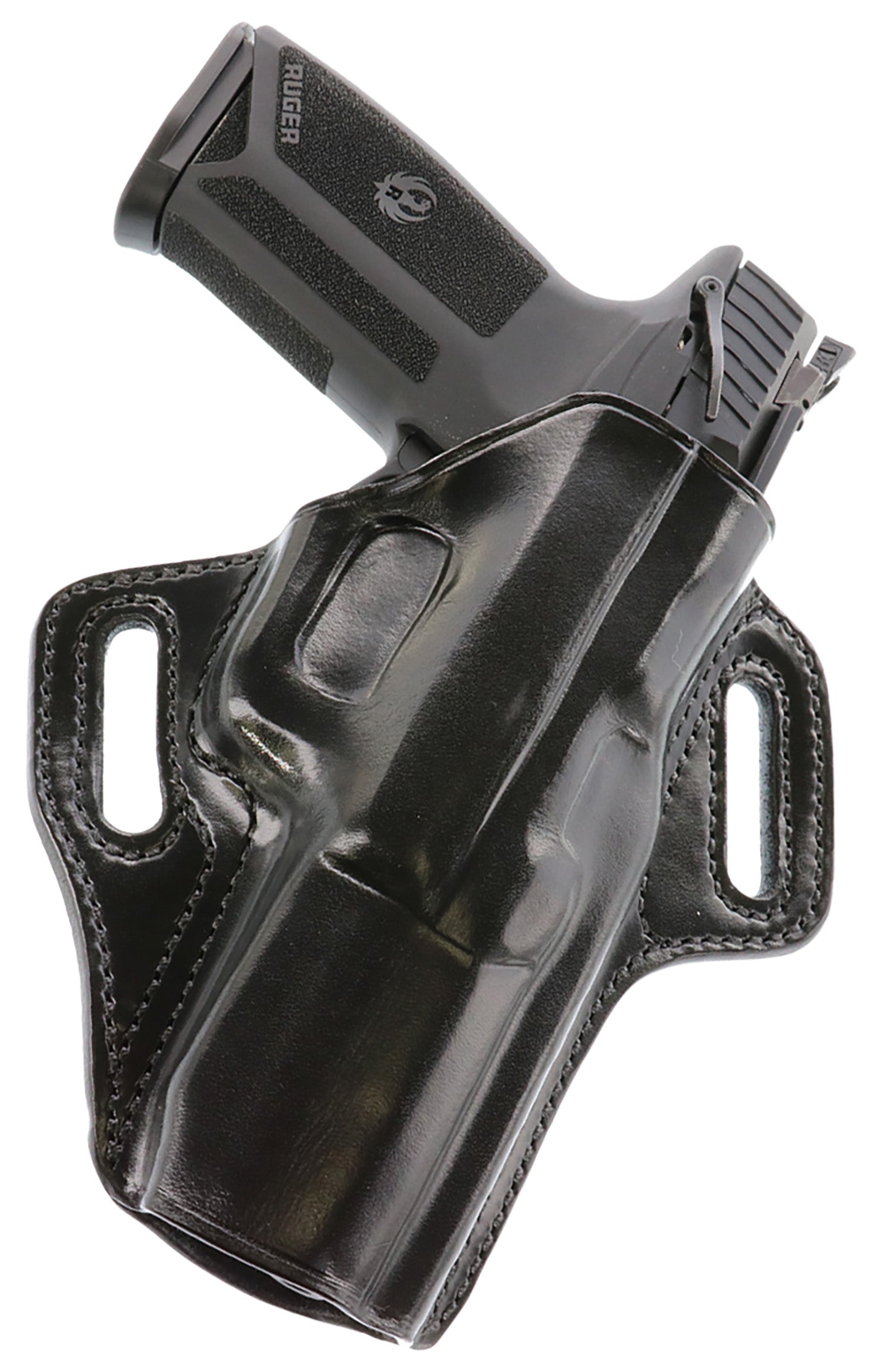 Galco CON458B Concealable OWB Holster, Black Leather, Belt Slide, Fits FN Five-seveN USG/MK2 & Ruger 57, Right Hand