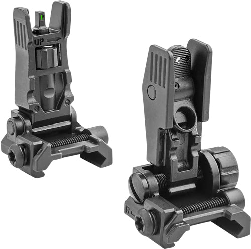 Meprolight Front Green Tritium & Rear Blank Flip-Up Iron Sights Set