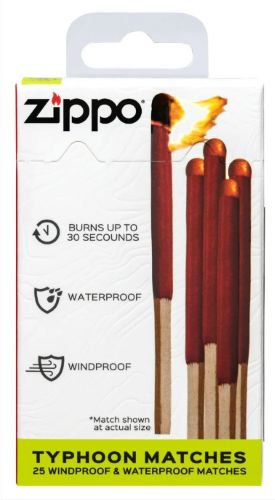 Zippo Typhoon Matches - 25 Windproof & Waterproof Matches