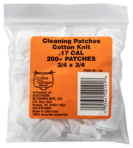 Southern Bloomer 101 Cotton Gun Cleaning Patches 17 Cal 200 Per Pack