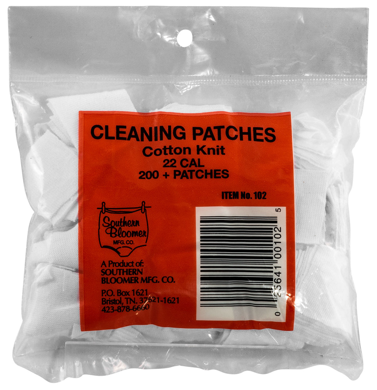 Southern Bloomer 102 .22 Cal Cotton Gun Cleaning Patches 200 Per Pack