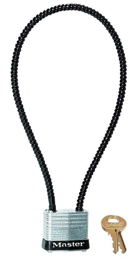 Master Lock 107DSPT Keyed Cable Gun Lock Silver Braided Steel 14"