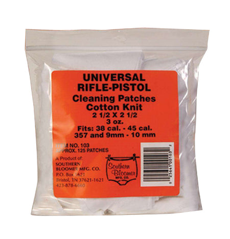 Southern Bloomer 103 Cotton Gun Cleaning Patches 2.5x2.5 Inch Rifle Handgun 130 Per Bag
