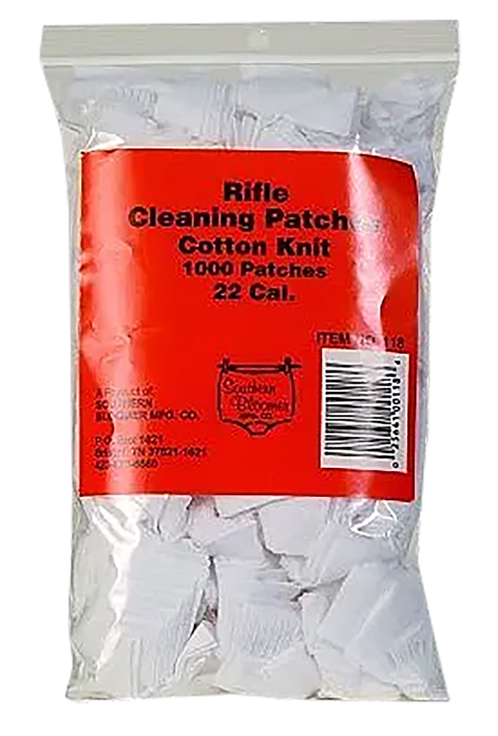 Southern Bloomer 118 .22 Cal Cotton Gun Cleaning Patches 1000 Per Bag