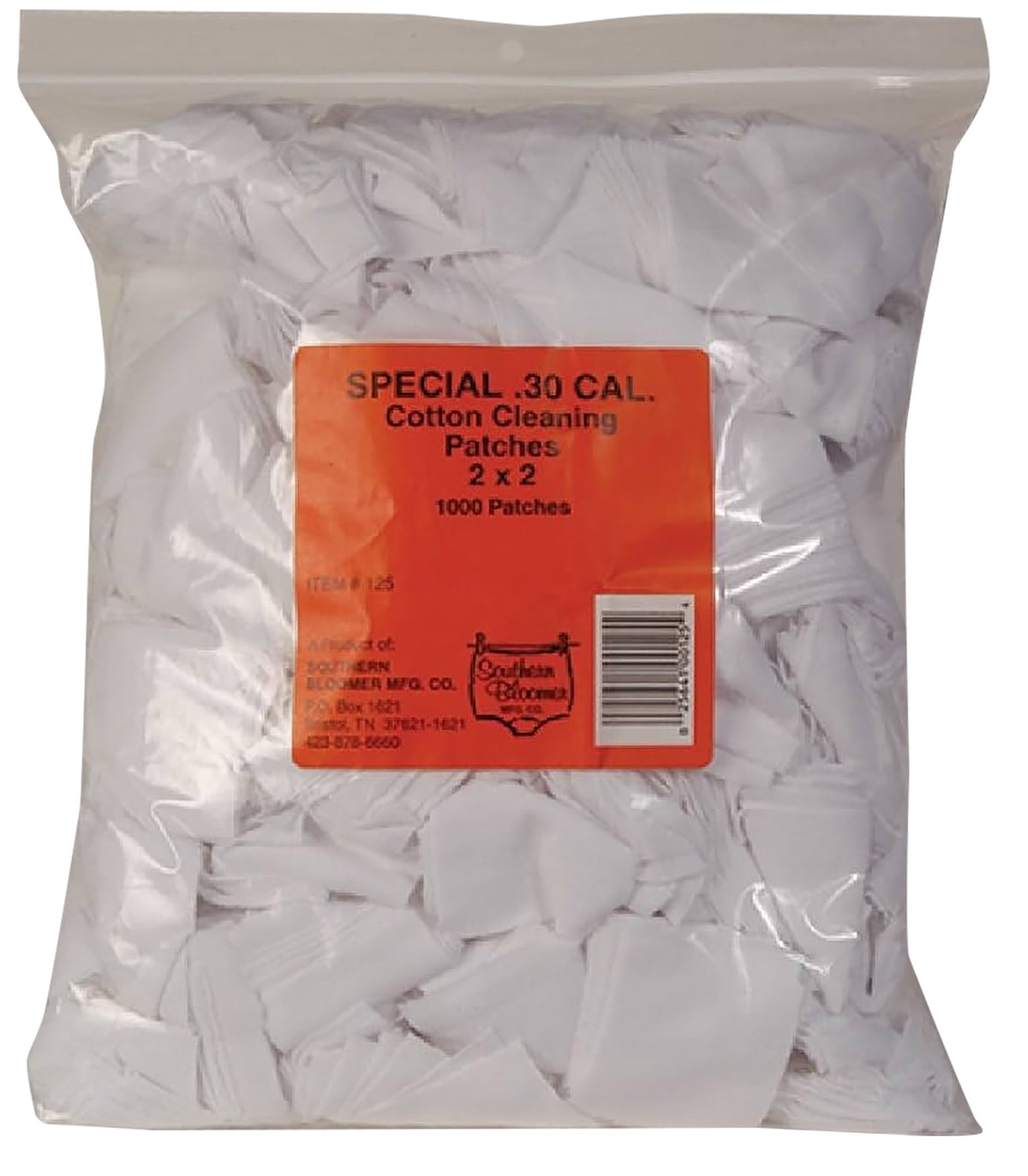 Southern Bloomer 125 30 Cal Cotton Gun Cleaning Patches 1000 Per Bag