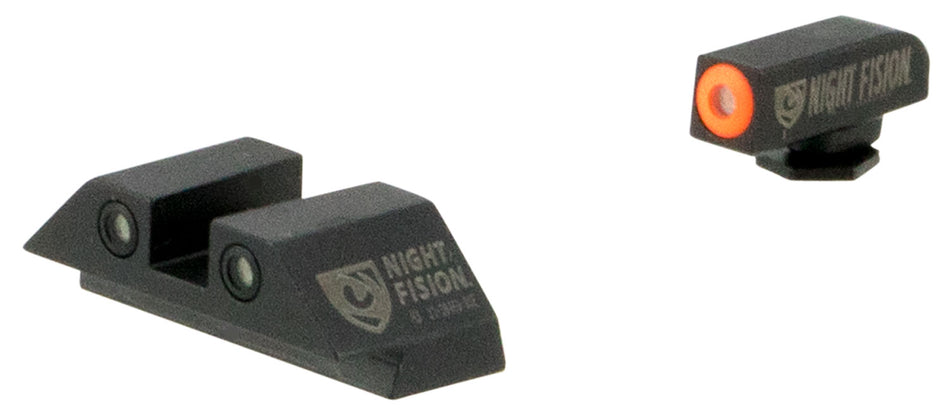 Night Fision GLK001003OGW Tritium Night Sights for Glock - Green/Orange Front, Green/White Rear - Fits Glock 17/19/22