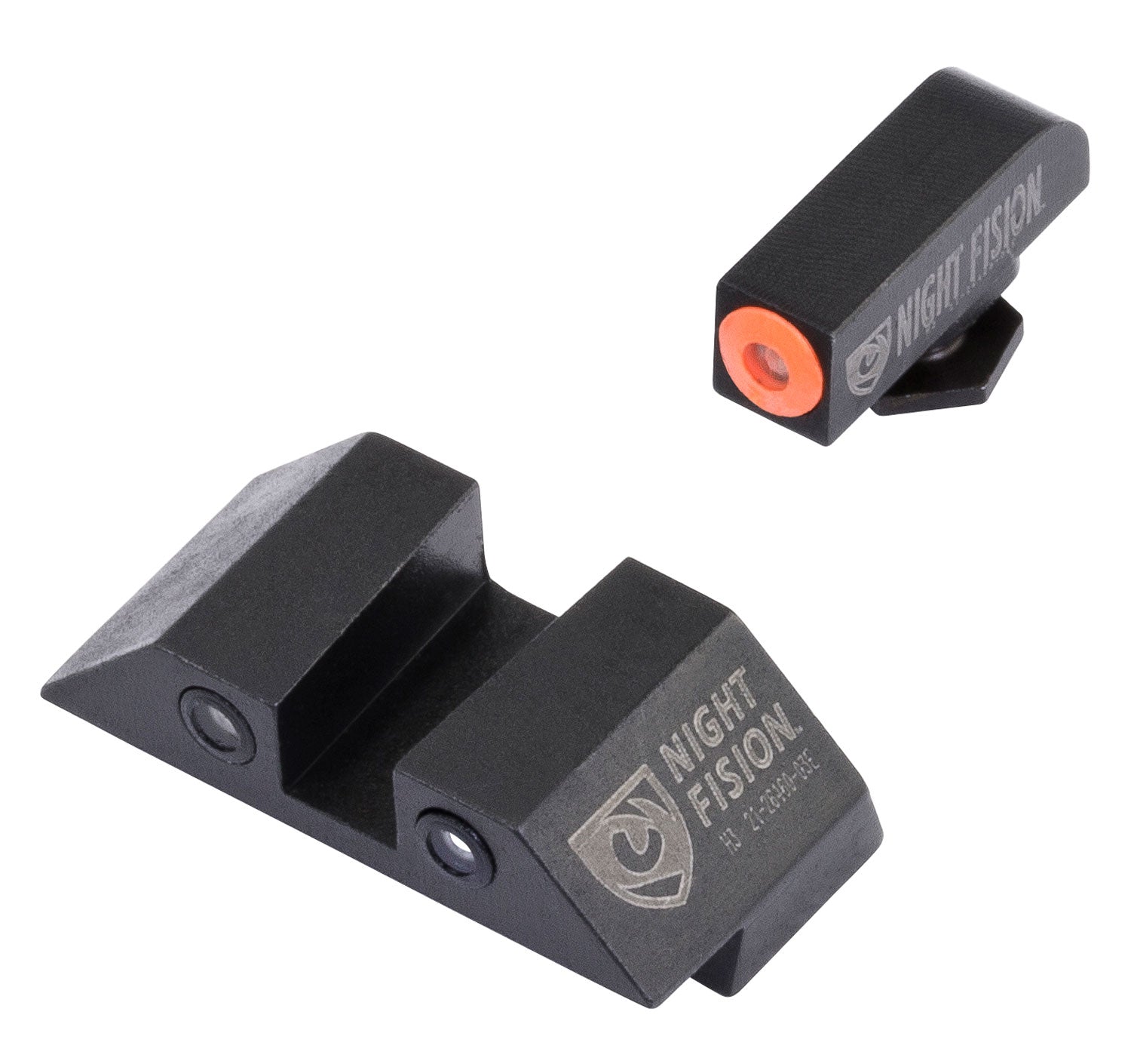 Night Fision GLK001003OGZ Tritium Night Sights for Glock - Orange Outline Front, Black Outline Rear - Glock 17/19/22