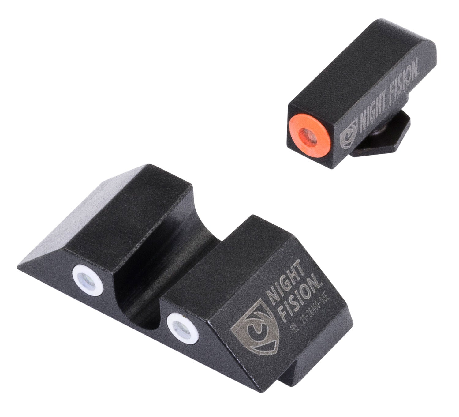 Night Fision GLK001007OGW Tritium Night Sights for Glock - Orange Outline Front, White Outline Rear - Glock 17/19/22