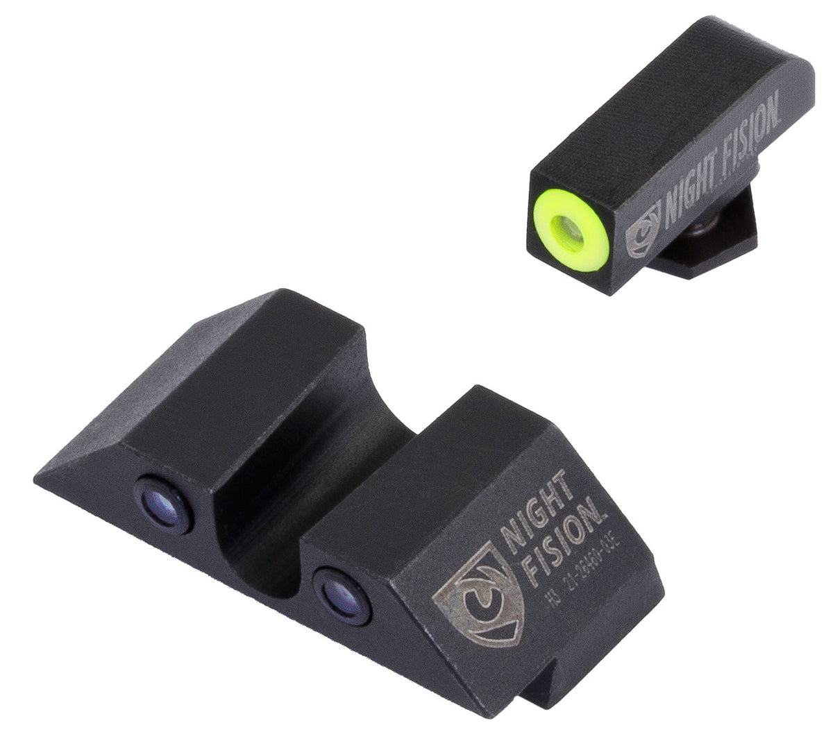 Night Fision GLK001007YGZ Tritium Night Sights for Glock - Yellow Outline Front, Black Outline Rear - Glock 17/19/22