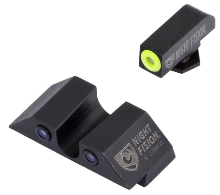 Night Fision GLK001007YGZ Tritium Night Sights for Glock - Yellow Outline Front, Black Outline Rear - Glock 17/19/22