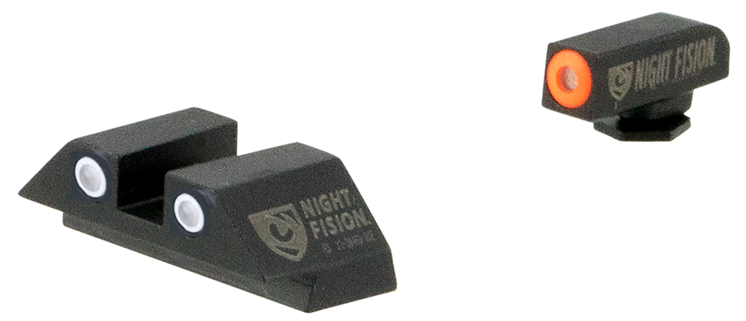 Night Fision GLK003003OGW Tritium Night Sights for Glock - Orange Outline Front, White Outline Rear - Glock 42/43/43X