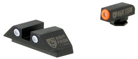 Night Fision GLK003003OGW Tritium Night Sights for Glock - Orange Outline Front, White Outline Rear - Glock 42/43/43X