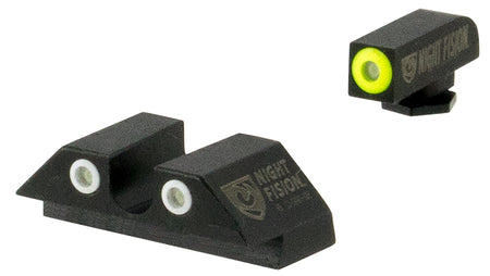 Night Fision GLK003007YGW Tritium Night Sights for Glock - Yellow Outline Front, White Outline Rear - Glock 42/43/43X