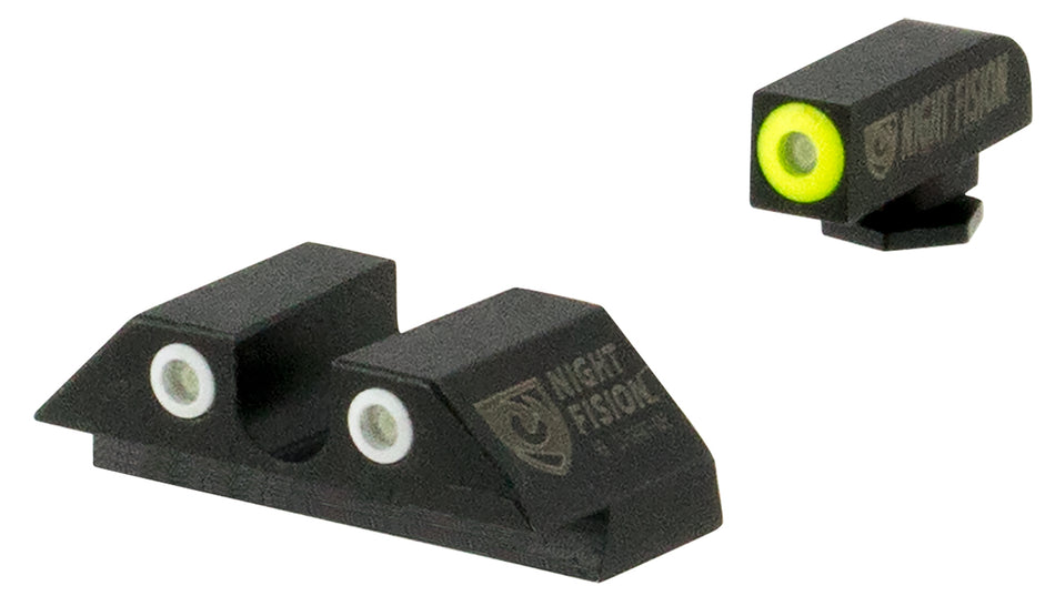 Night Fision GLK003007YGW Tritium Night Sights for Glock - Yellow Outline Front, White Outline Rear - Glock 42/43/43X