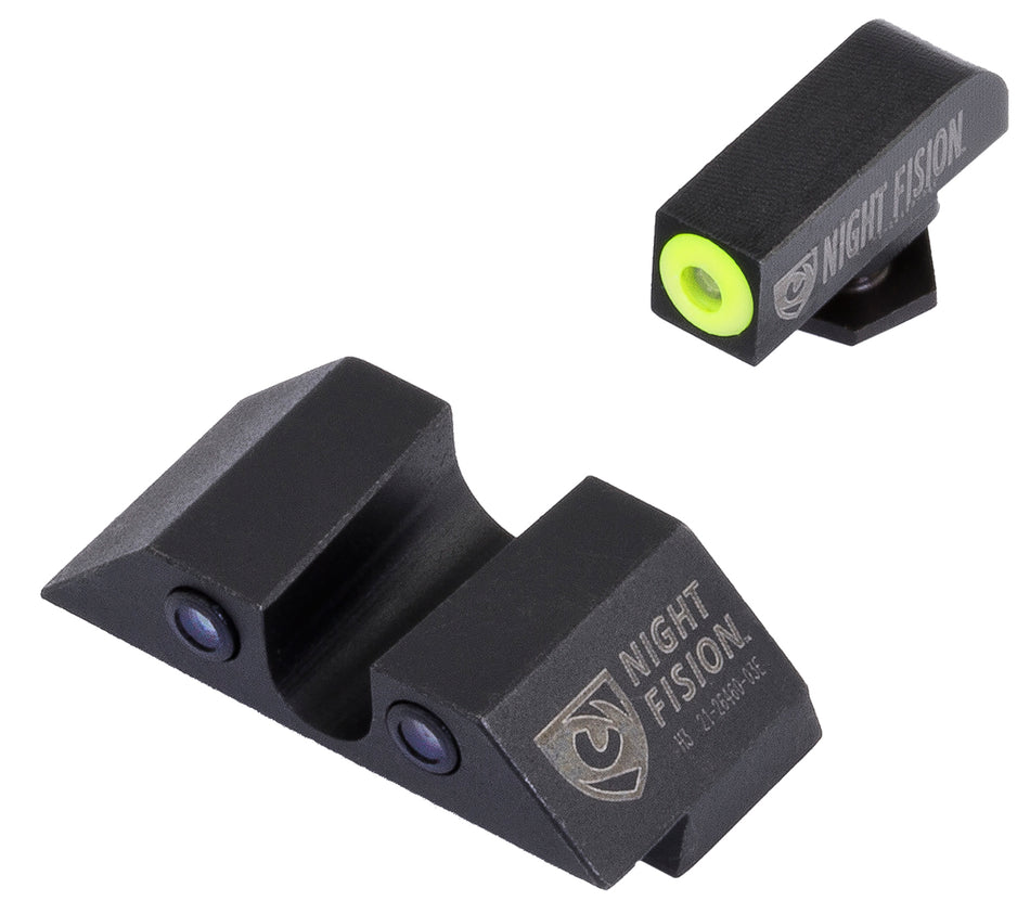 Night Fision GLK003007YGZ Tritium Night Sights for Glock - Yellow Outline Front, Black Outline Rear - Glock 42/43/43X