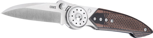 CRKT Walker 2.93" Plain Edge Folding Knife Stainless Steel and Wood Handle