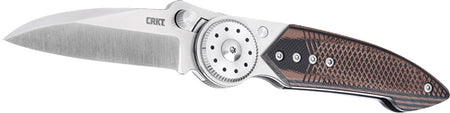 CRKT Walker 2.93" Plain Edge Folding Knife Stainless Steel and Wood Handle