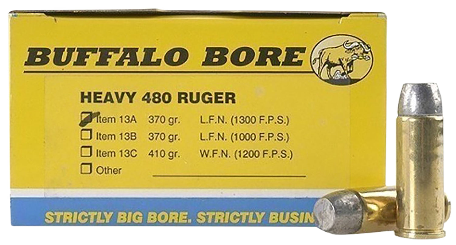 Buffalo Bore Heavy .480 Ruger 370 gr Solid ammo