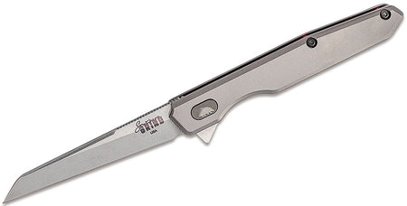 Southern Grind Quill 3" Folding Tanto Knife Satin Titanium Handle