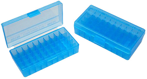 MTM Case-Gard P504524 P-50 Flip-Top Ammo Box 45 ACP/10mm/40 S&W Clear Blue 50rd