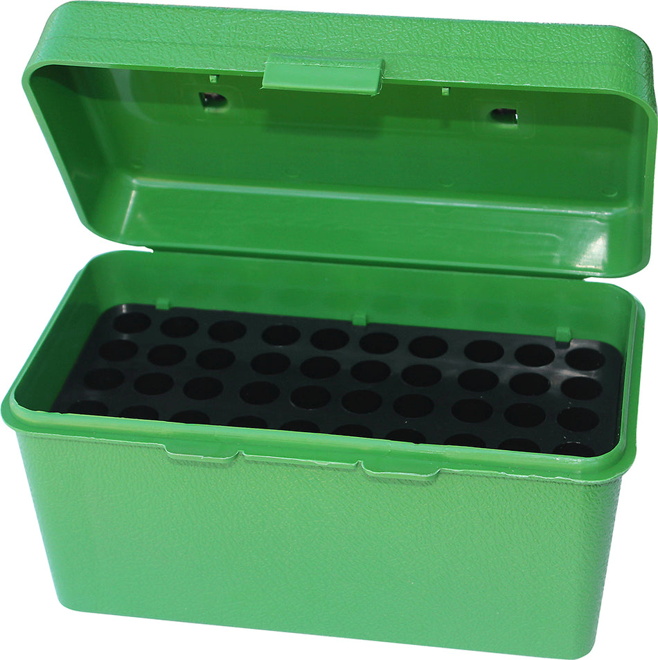 MTM Case-Gard H50RS10 Deluxe H-50 Ammo Box Round Handle Multi-Caliber Rifle Green 50rd
