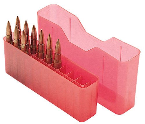 MTM Case-Gard J20M29 Slip-Top Ammo Box 20rd Multi Caliber Clear Red Polypropylene